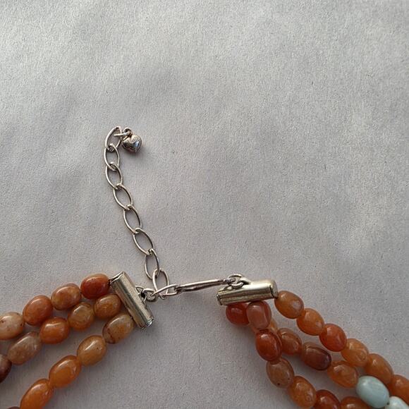 Jay King Multi Stone Necklace 18" Blue Aquamarine Red Agate New Western - Picture 7 of 10